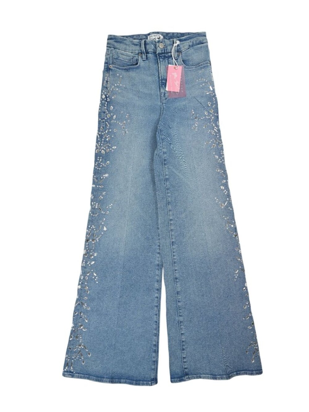 Good American x Dolly Joleans Crystal Wide Jeans in Indigo1089